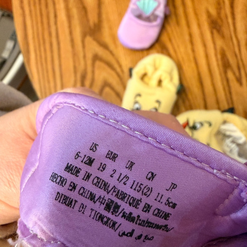 Disney Purple and Cream Kids Slippers - Picture 5 of 5